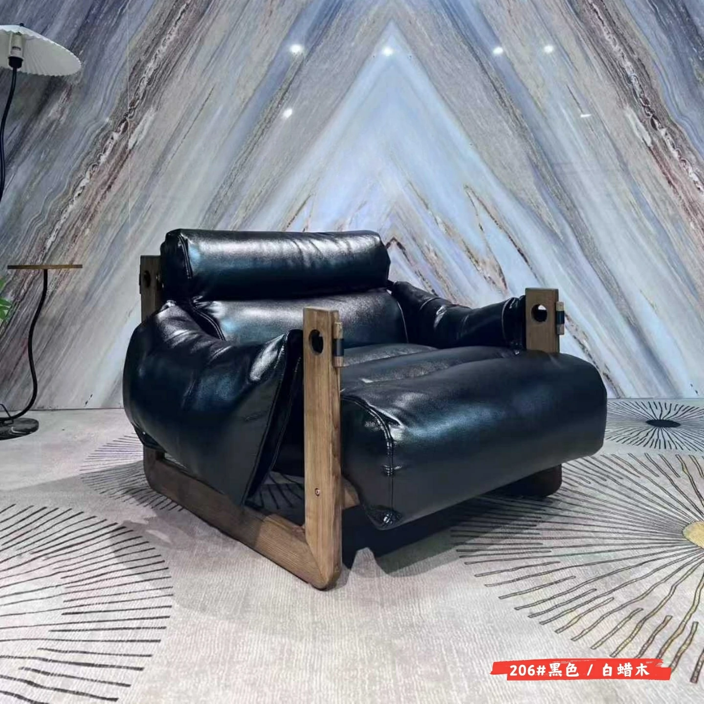 206#黑色/白蜡木