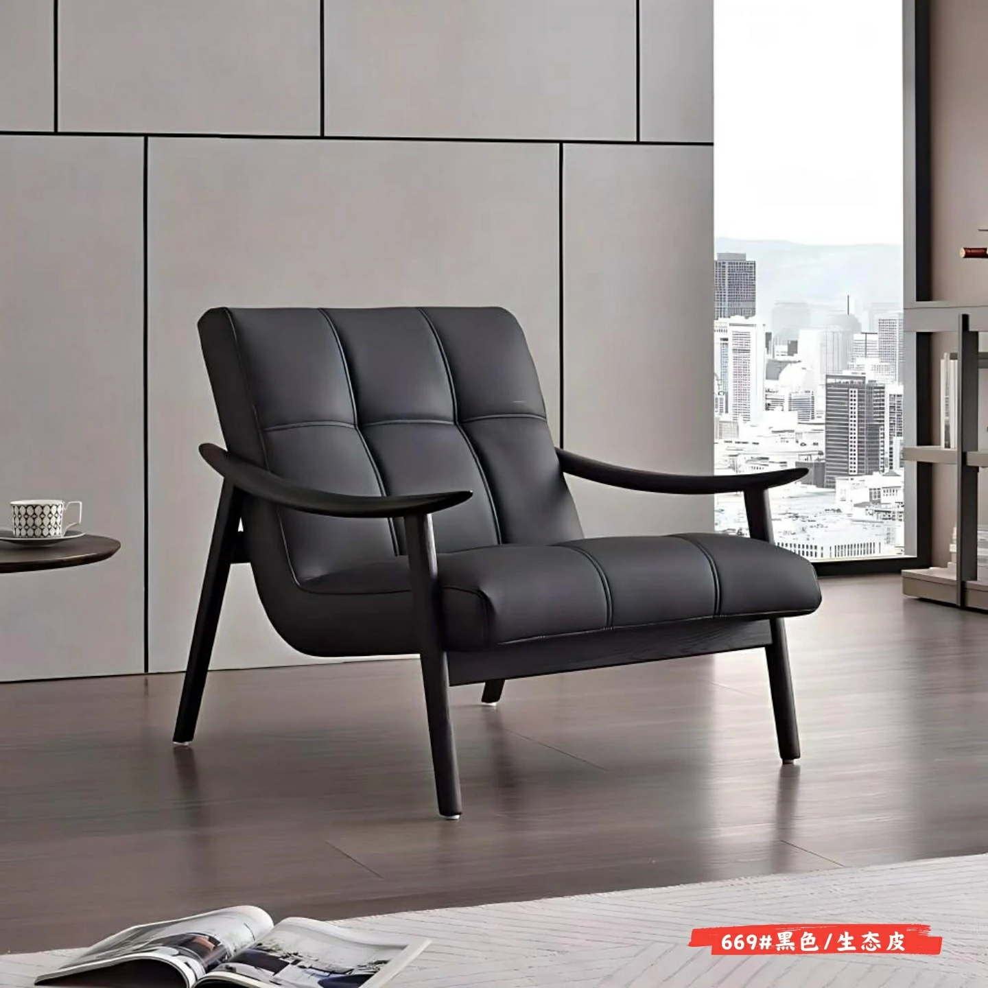 669#黑色/生态皮